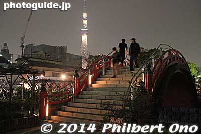 Kameido Tenjin Shrine and Tokyo Skytree at night.
Keywords: tokyo koto-ku kameido tenmangu tenjin shrine jinja setsubun