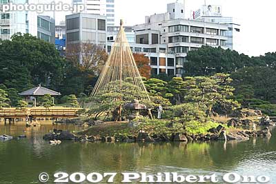 Keywords: tokyo minato-ku ward kyu shiba rikyu garden pine trees pond
