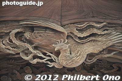 Phoenix wood carving at Tanashi Shrine in Nishi-Tokyo, Tokyo.
Keywords: tokyo nishitokyo tanashi jinja shrine japansculpture