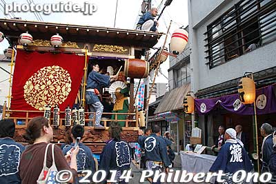 The floats paid its respects to another doll housed here.
Keywords: tokyo ome taisai matsuri festival float