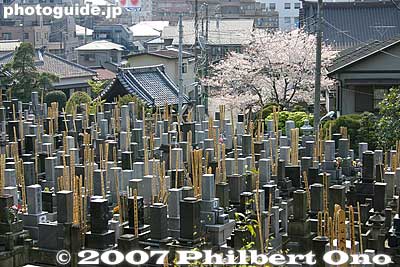 Graves near Hoto tower
Keywords: tokyo ota-ku ikegami honmonji temple buddhist nichiren grave