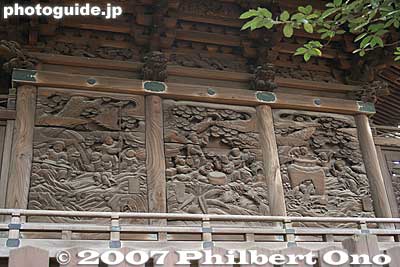 Closeup of rear wall sculpture.
Keywords: tokyo ota-ku ward ontakesan ontake jinja shrine