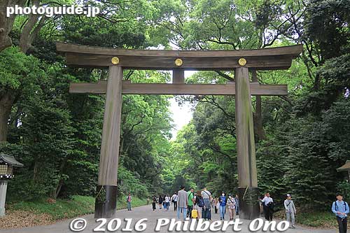 Meiji Shrine's torii.
Keywords: tokyo shibuya-ku meiji shrine shinto japanshrine