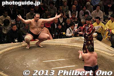 Ozeki Kotooshu in Jan 2013.
Keywords: tokyo ryogoku kokugikan sumo ozumo rikishi wrestlers