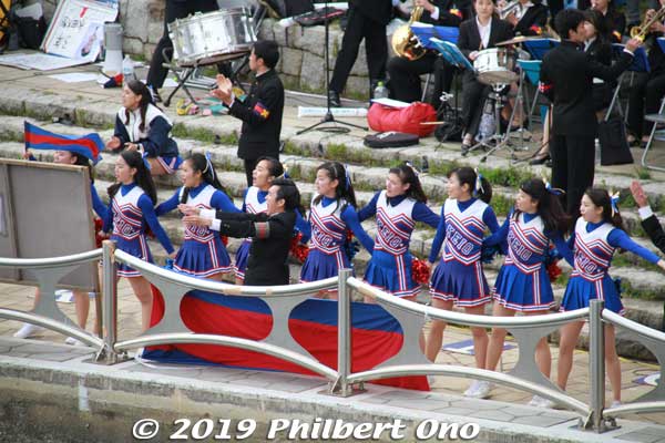 Keio's cheerleaders. 
Keywords: tokyo sumida river sokei Waseda Keio Regatta rowing boat