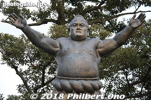 Statue of Yokozuna Kotozakura, a sumo wrestler from Kurayoshi, Tottori. 横綱琴櫻
Keywords: tottori kurayoshi shirakabe Utsubuki-Tamagawa