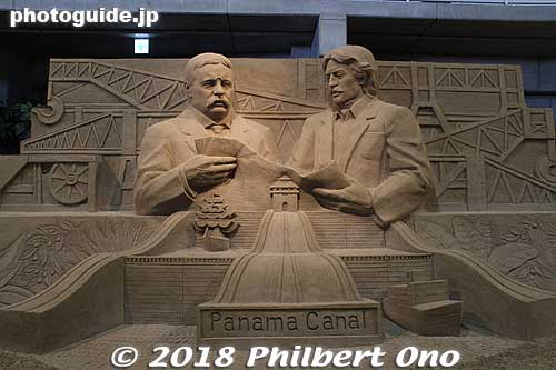 The theme for this was "Prosperity and expansion to the world" with the Panama Canal as one example.
Keywords: tottori Sand Museum sculptures