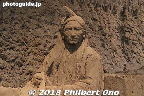 Native American sand sculpture. Very realistic.
Keywords: tottori Sand Museum sculptures