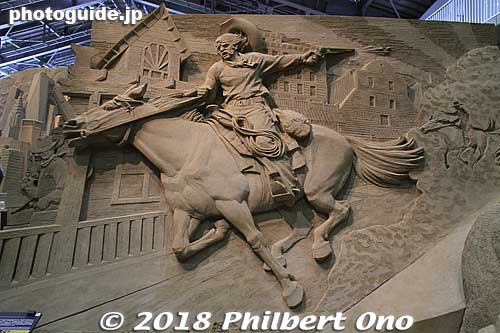 "The Wild West" sand sculpture.
Keywords: tottori Sand Museum sculptures