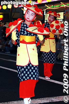 Keywords: yamagata hanagasa matsuri festival tohoku flower hat dancers woman girls women kimono matsuribijin