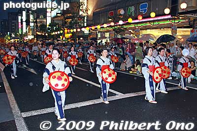 Keywords: yamagata hanagasa matsuri festival tohoku flower hat dancers woman girls women kimono 
