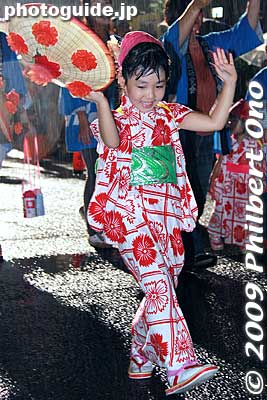 Keywords: yamagata hanagasa matsuri festival tohoku flower hat dancers woman girls women kimono japanchild