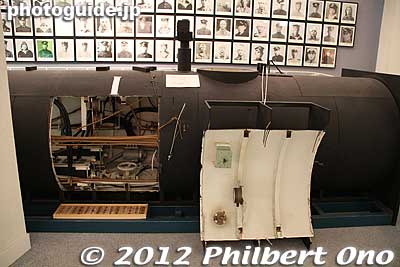 Replica of kaiten's pilot cockpit.
Keywords: yamaguchi ozushima island kaiten human manned torpedo suicide memorial museum