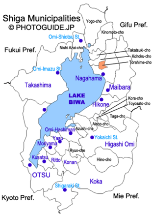 Map of Shiga with Torahime highlighted
